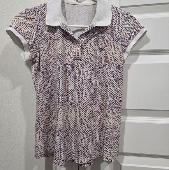 Calvin Klein Geometric Polo Shirt Vintage Style XS-Small Fitting - Picture 1 of 5